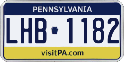 PA license plate LHB1182