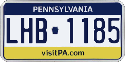 PA license plate LHB1185