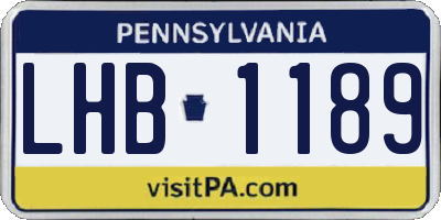 PA license plate LHB1189