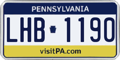 PA license plate LHB1190