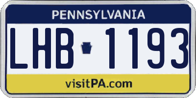 PA license plate LHB1193