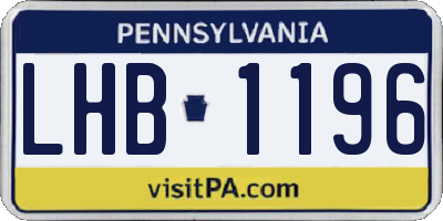 PA license plate LHB1196