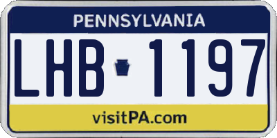 PA license plate LHB1197