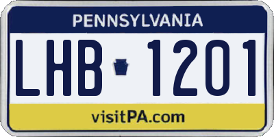 PA license plate LHB1201
