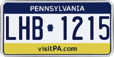 PA license plate LHB1215