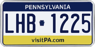 PA license plate LHB1225