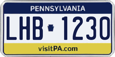 PA license plate LHB1230