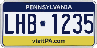 PA license plate LHB1235