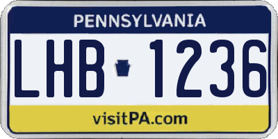 PA license plate LHB1236