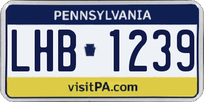 PA license plate LHB1239