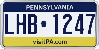 PA license plate LHB1247