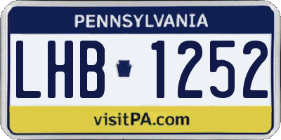 PA license plate LHB1252