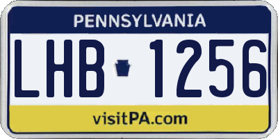 PA license plate LHB1256