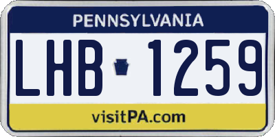 PA license plate LHB1259
