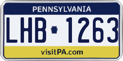 PA license plate LHB1263