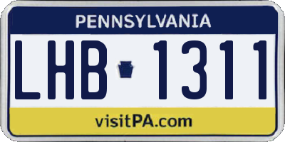 PA license plate LHB1311