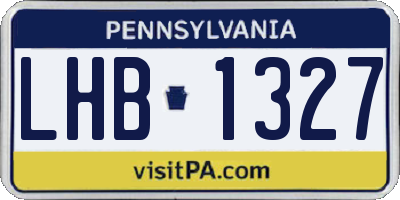 PA license plate LHB1327