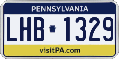 PA license plate LHB1329
