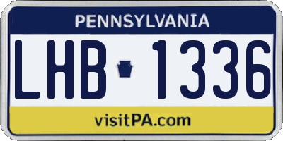 PA license plate LHB1336