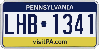 PA license plate LHB1341