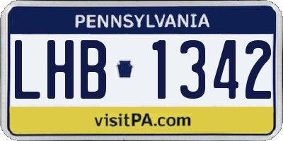 PA license plate LHB1342