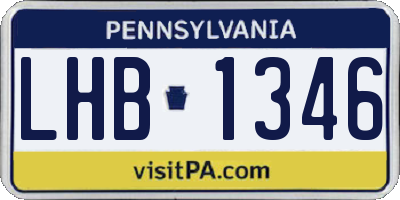PA license plate LHB1346