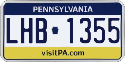 PA license plate LHB1355