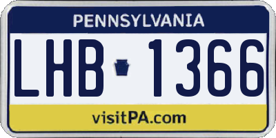 PA license plate LHB1366