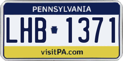 PA license plate LHB1371