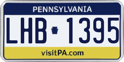 PA license plate LHB1395