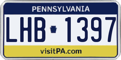 PA license plate LHB1397