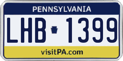 PA license plate LHB1399