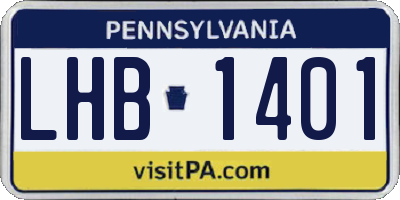 PA license plate LHB1401