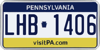 PA license plate LHB1406