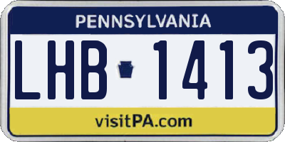 PA license plate LHB1413