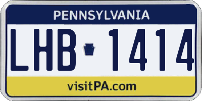 PA license plate LHB1414