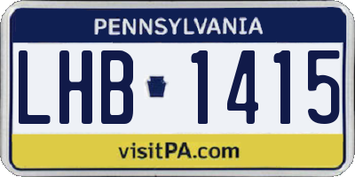 PA license plate LHB1415