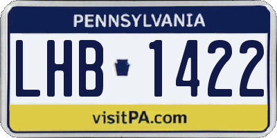PA license plate LHB1422