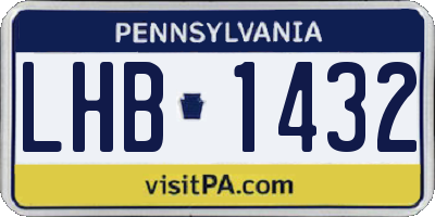 PA license plate LHB1432