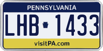 PA license plate LHB1433