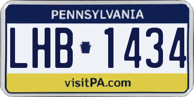 PA license plate LHB1434