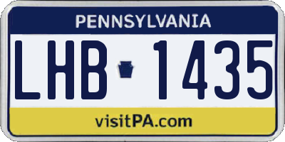 PA license plate LHB1435