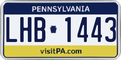 PA license plate LHB1443