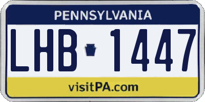 PA license plate LHB1447
