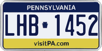 PA license plate LHB1452