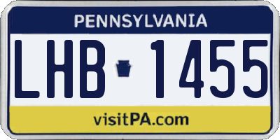 PA license plate LHB1455