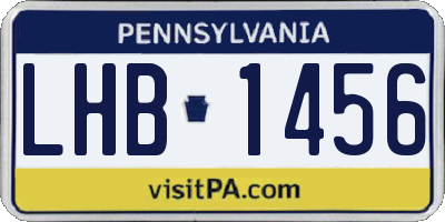 PA license plate LHB1456
