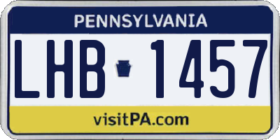 PA license plate LHB1457