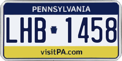 PA license plate LHB1458