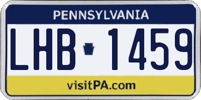 PA license plate LHB1459